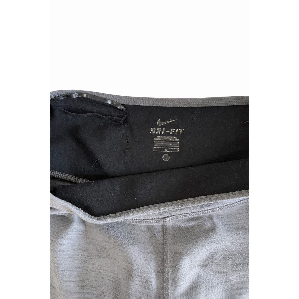 Nike Dri-FIT Capri Leggings Womens Large Gray Heather Athleisure Yoga Pilates - Picture 7 of 8